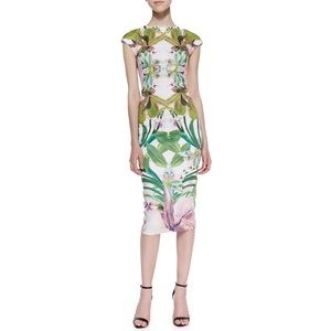 TED BAKER Safiya Jungle Orchid Print Cocktail Dress